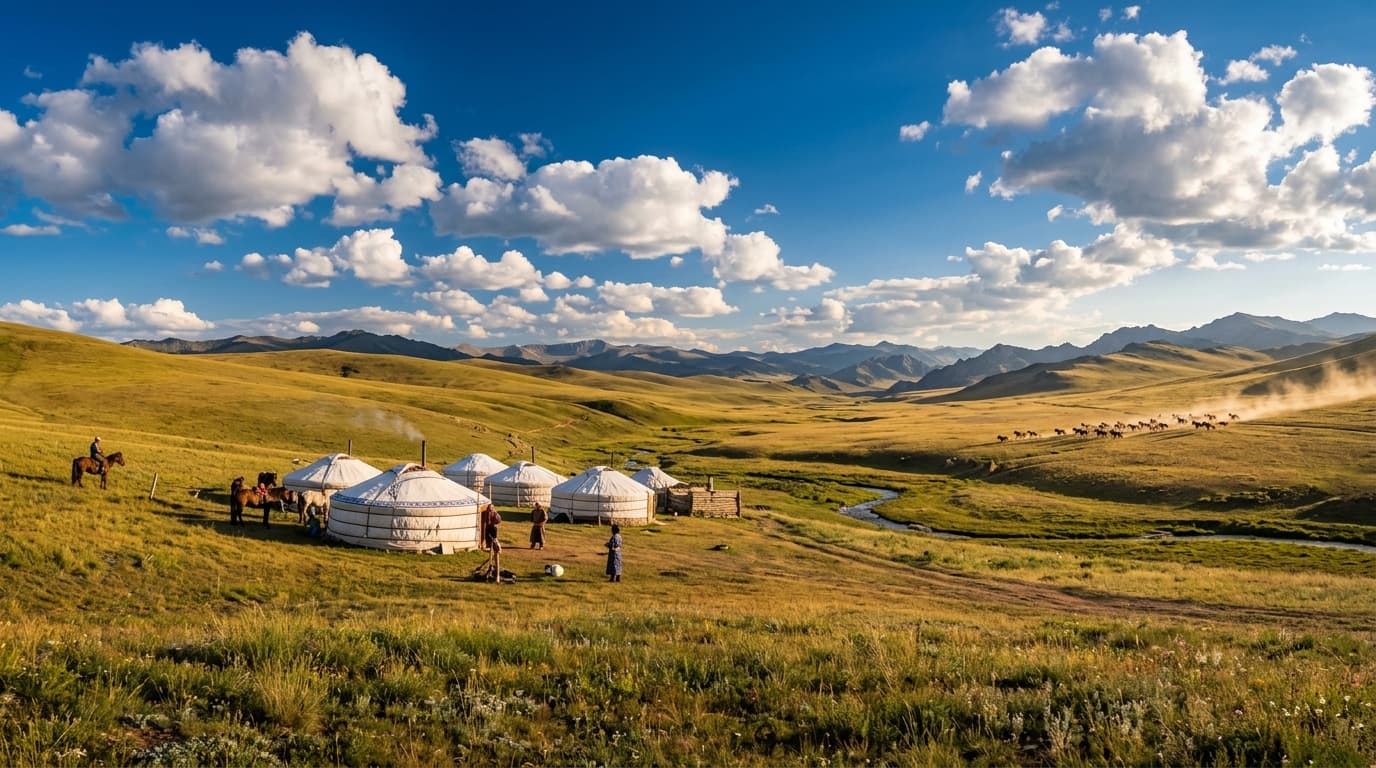 Breathtaking Mongolian steppes and gers